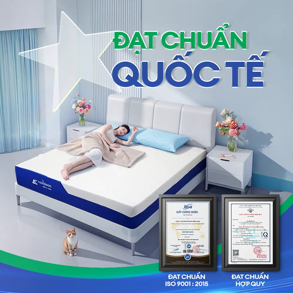 Đạt chuẩn Quốc Tế Nệm Á Châu