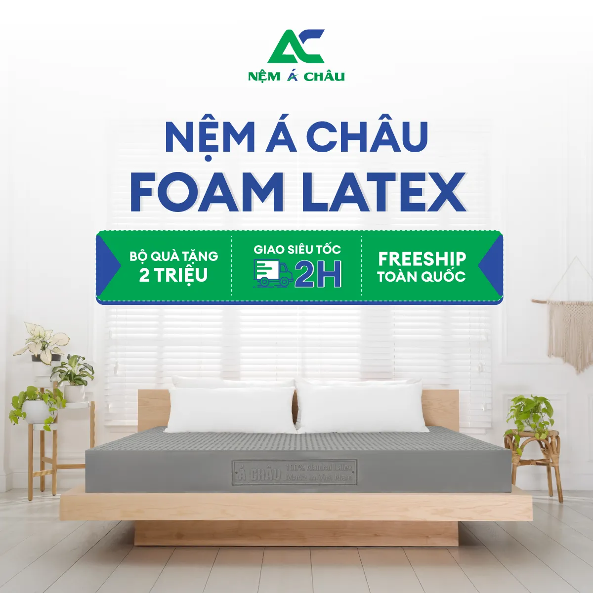 Sản phẩn Nệm Nệm Á Châu Nệm Á Châu Foam Latex - Cao Su Thiên Nhiên