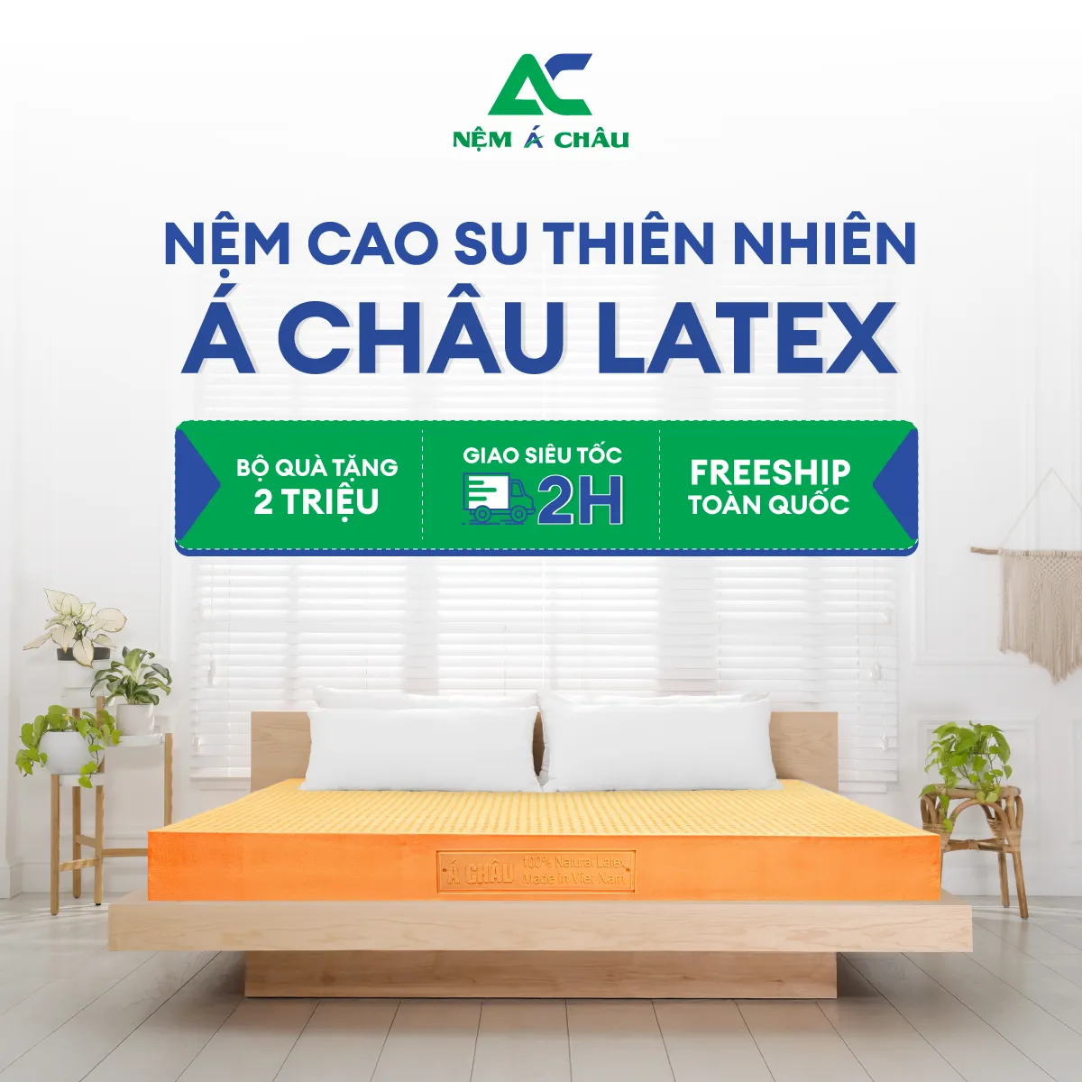 Sản phẩn Nệm Nệm Á Châu Nệm Cao Su Thiên Nhiên Á Châu Latex