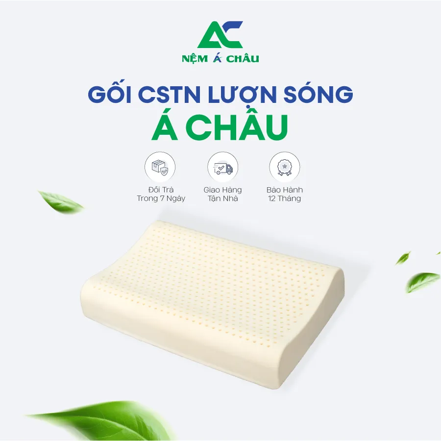 Sản phẩm Phụ Kiện Nệm Á Châu Gối Cao Su Thiên Nhiên Lượn Sóng Á Châu