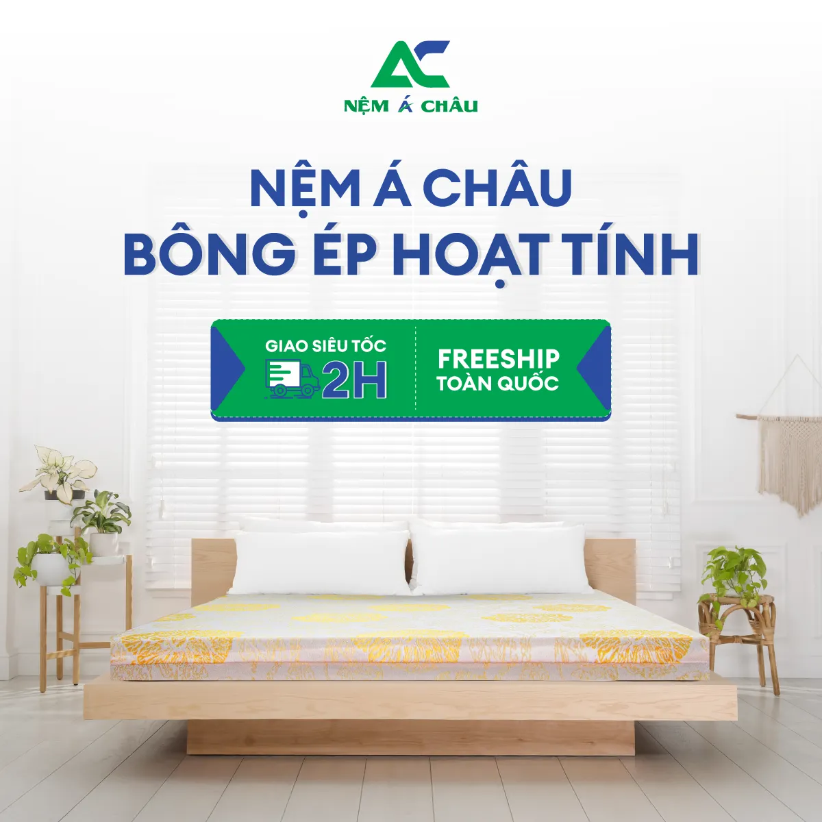 Sản phẩn Nệm Nệm Á Châu Nệm Á Châu Bông Ép Hoạt Tính